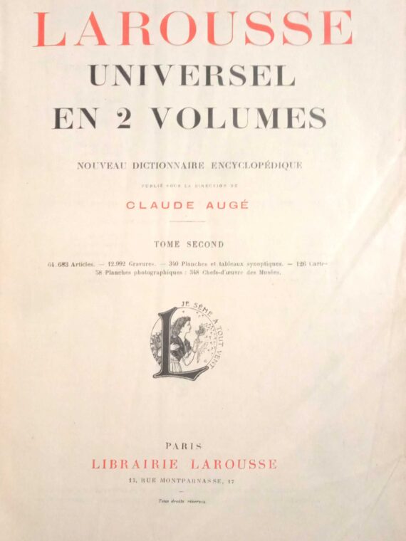 Larousse Universel en 2 volumes nouveau dictionnaire encyclopedique