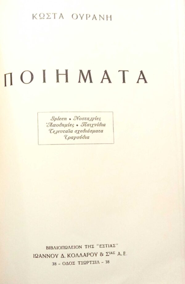 Κώστα Ουράνη Ποιήματα