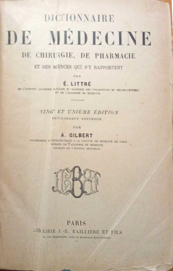 Diccionnaire de Medecine de Chirurgie, de Pharmacie